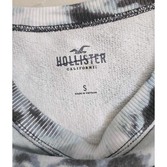 Hollister ~Woman Size S~"Alaska U.S." Blue Tie-Dye Cropped Crew Neck Sweatshirt - Picture 2 of 14